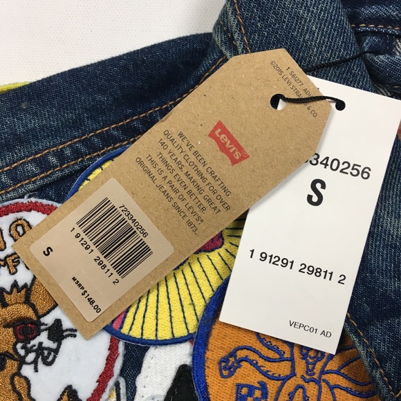 Levi’s Multi Patch Trucker Sz Small - Picture 3 of 8